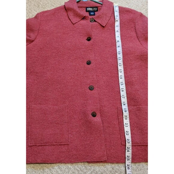 Lands End Cardigan Sweater Jacket Collared 100% Wool Outdoor 14 Regular - Picture 4 of 10